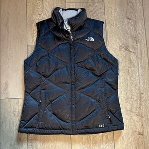The North Face Goose Down Quilted Puffer Vest Womens Large Full Zip 550